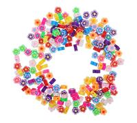 Tofficu 200 Piezas Handmade Polymer Clay Flower Charms Lightweight Floral Beads For Jewelry Making DIY Bracelets Necklaces Earrings Accessories