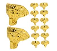 Tofficu 24 Piezas Rincón Decorativo Retro De Plástico Patas Antiguas para Cajas De Joyería Amarillas Protectores De Esquinas para Cajas De Madera y Cofres De Joyería Herrajes para
