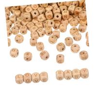 Tofficu 260 piezas Abalorios de Madera de Haya Letras Bloque Cuadradas para Pulseras y Collares DIY Fácil de Ensartar Versátiles para Manualidades y Decoración