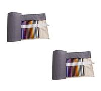 Tofficu 2piezas Organizador De Lápices De Lona Oscuro De Gran Capacidad con Ranuras Funda De Almacenamiento para Pinturas Portátil y Práctico para Dibujo y Bocetos