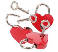 Tofficu 3 Candado Mini Forma de Corazón con Llave de Candados Metálicos Caja de Joyas Maleta Diario y Equipaje Diseño Duradero y Decorativo