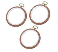 Tofficu 3 Piezas Aros de Bordado Redondos Imitación Madera Círculo Estable para Punto de Cruz y Manualidades Marco Decorativo para Proyectos de Costura y DIY