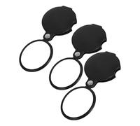 Tofficu 3 Piezas Lupa de Bolsillo Plegable 5 Aumentos con Mango Plegable, Mini Lupa Negra de 6 Cm para Lectura y Joyería, Set de Portátil para Manualidades y Proyectos Escolares