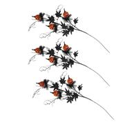 Tofficu 3 Piezas Ramas de Arce Artificiales Cabeza de Calabaza Negra para Decoración de Halloween, Material Plástico y Espuma, Adecuado para Arreglos de Flores Interiores y Fiestas