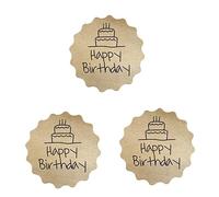 Tofficu 360piezas Etiquetas Redondas De Papel Kraft Para Cumpleaños Fiestas y Decoraciones Texto Feliz Cumpleaños y Espacio Para Personalizar Para Manualidades y