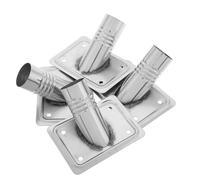 Tofficu 4 Piezas Conector de Metal para Cabezal de Escoba de Piso, Accesorio Plateado para Mango de Madera, Montaje Rápido y Reemplazo Roscado Adecuado para Oficinas y Espacios Comerciales