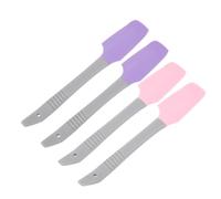 Tofficu 4 Piezas Espátula Depilatoria Aplicador de Crema de Silicona y Pp, Espátula de Cera Multifunción Curvada para Manos, Pies y Cuidado Corporal Hogar, Cómoda de Sujetar, sin Rebabas