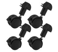 Tofficu 4 Piezas Ruedas de Plástico Negras para Cochecito y Muebles, Ruedas Giratorias Silenciosas y Duraderas Estructura de Hierro para Sillas de Oficina y Armarios