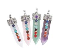 Tofficu 4piezas Colgante De Cristal Natural De Chakra Joyas De Cuello Para Diy Incluye Cuarzo y Cuarzo Para y Creación De Collares Únicos