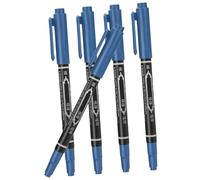 Tofficu 5 Marcadores de Posición de Tatuajes para Cejas Azules, Punta Fina 0.6mm y Gruesa 1.2mm, Plásticos Resistentes al Agua para Dibujo Preciso y Forma Exacta