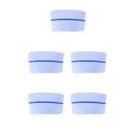 Tofficu 5 Piezas Gorro de Enfermera Azul Banda Clara, de Poliéster Algodón, Ajuste Seguro y Fácil de Limpiar para Actividades Exigentes de Enfermería en Hospitales