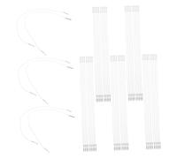 Tofficu 50 Piezas Cuerda Elástica Fijación Ajustable y Extremos Metálicos para Máscaras Identificadores Encuadernación de Libros y Manualidades Color Blanco