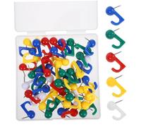 Tofficu 50 piezas Ganchos Transparentes con Chinchetas para Colgar Decorativos Resistentes Daños Paredes para Joyas y Cuadros Pack de Unidades