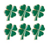 Tofficu 6 Piezas Broche de Aleación de Trébol de Cuatro Hojas Elegante y Versátil Accesorio Vintage para Celebración Irlandesa y Cumpleaños para Hombres y Mujeres