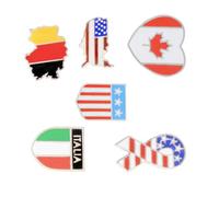 Tofficu 6 Piezas Broche Pequeño de Aleación Diseño de Mapa del Mundo y Bandera de País, Accesorio Creativo y Único para Decoración y Disfraces Varios estilos