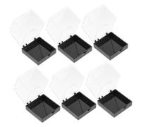 Tofficu 6 piezas Caja Transparente para Minerales Contenedor para Exhibición y Almacenamiento de Especímenes Caja Pequeña con Base Negra para Colecciones y Joyería
