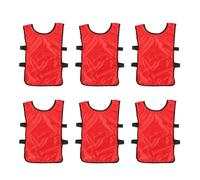 Tofficu 6 Piezas Chaleco de Entrenamiento de Fútbol Rojo, Transpirable y Ligero, Fácil de Poner y Quitar, Adecuado para Entrenamiento Deportivo