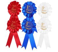 Tofficu 6 Piezas Conjunto de Cintas de para Primer Segundo y Tercer Lugar Decorativas para Competencias Deportivas Eventos Escolares y Fiestas
