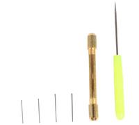 Tofficu 6 Piezas Herramientas para Implantación de Pelucas con Mango de Cobre Agujas de Acero para Ganchillo y Silicona Color Aleatorio Kit para Manualidades y Muñecos de