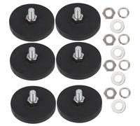 Tofficu 6 Piezas Imanes Recubiertos de Goma M6 Estándar, Base Magnética Ø43 Mm para Montaje de Luces de Techo, Soporte Magnético Resistente para Cámaras y Equipos de Iluminación Exterior