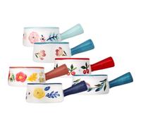 Tofficu 6 Piezas Jarritas Pequeñas de Cerámica para Leche Crema y Jarabe con Asa Diseño Japonés para Cafés Restaurantes y Hogar Vertido sin Goteo