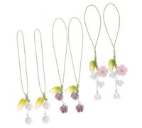 Tofficu 6 piezas Llavero Colgante de Flores Cuerda Móvil Antideslizante y Antipérdida Correa para Teléfono Ligera y Práctica para Colgar Móvil y Decorar Bolsos Compatible con Accesorios