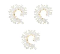 Tofficu 6 Piezas Pendientes Tipo Manguito de Oreja con Perlas de Color Marfil y Diseño Floral Inspirado en Elfos, sin Perforación, para Bodas y Uso Diario Aleación Resistente