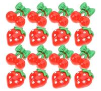 Tofficu 60 Piezas de Rodajas de Fruta de Resina para Arte de Uñas, Decoraciones Rodajas de Fresa y Cereza, Accesorios para Nail Art y Fundas de Teléfono, Ideales para Manicura y DIY
