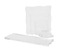Tofficu 7 Piezas Bloques Acrílicos Transparentes para Sellos con Bordes Ondulados y Líneas de Cuadrícula, Material Acrílico Portátil Adecuado para Scrapbooking y Manualidades