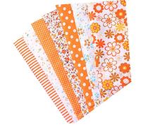 Tofficu 7 Piezas De Telas De Algodón Lisas y Patchwork Naranja, Conjunto Diy Para Manualidades, Costura y Acolchado, Tamaño 25x25 Cm, Material Algodón Suave, Adecuado Para Decoración y Bricolaje