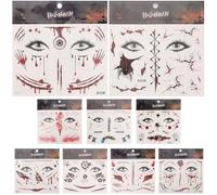 Tofficu 9 Hojas Tatuajes Temporales de Cicatrices Realistas para Halloween, Papel Fácil de Remover, Diseño Creativo y Único para Fiestas de Cosplay y Juegos de Rol