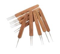 Tofficu 9 Piezas Ganchos de Ganchillo con Cabeza Metálica Pulida y Mango de Bambú Ergonómico Agujas de Tejer y Trenzar para Rastas Manualidades y Peinados Herramienta Duradera de Crochet