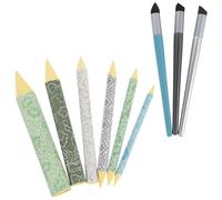 Tofficu 9 Piezas Pincel de Esponja para Difuminar y Dibujar Cabezal de Esponja y Mango de Madera, Herramienta Única para Sombreado Mejorado y Transiciones de Color sin Costuras en Bocetos