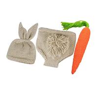 Tofficu Accesorios para Sesión de Fotos de Recién Nacido Traje de Conejito de Crochet Gorro y Pantalón para Fotografía Infantil