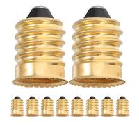 Tofficu Adaptador de Bombillas E14 a E12 de Cobre Dorado, Diseño Que Ahorra Espacio y Flujo Eléctrico Estable para Actualización de Iluminación, Paquete de 10 Unidades