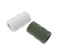 Tofficu Alambre para Manualidades Floral 2 Mm, 2 Rollos de 50 M, Alambre Verde y Color Claro Envuelto en Papel, Tallo Flexible para Arreglos y Decoración DIY de Floristería