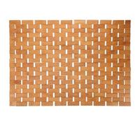 Tofficu Alfombrilla de Bambú Carbonizada 40x60 Cm Antideslizante para Baño y Ducha, Alfombra Natural Resistente al Agua, Cojín de Suelo Ecológico para Cocina y Dormitorio