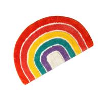 Tofficu Alfombrilla Semicircular Antideslizante de Baño, Tapete Absorbente de Suelo 45x65 Cm Diseño de Arcoíris de Dibujos Animados para Dormitorio y Cocina