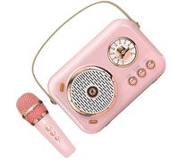 Tofficu Altavoz Portátil Batería de 1200mah con Micrófono para Karaoke, Potencia de 10w Portátil y Ligero para Uso en Casa y Cumpleaños