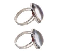 Tofficu Anillo Vintage Ajustable Abierto con Piedra Ovalada Que Cambia de Color para Mujer, Conjunto 2 Piezas, Joyería de Humor Elegante para Fiestas y Uso Diario
