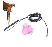 Tofficu Arnés para Loros Ajustable y Cómodo Cuerda Elástica de 2m en Color Rosa, Diseño Alas de Ángel para Volar Libremente al Aire Libre