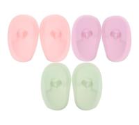 Tofficu Auditivos para Tinte de Cabello, 3 Pares de Orejeras de Silicona Reutilizables en Colores Pastel (rosa Claro, Violeta Claro, Verde Claro), Accesorios Impermeables para Salones