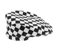 Tofficu Boina de Chef Negra a Cuadros, Gorro de Cocina Ligero y Transpirable para Meseros y Personal de Restaurante, Uniforme Profesional para Hoteles, Eventos y Servicio de Comedor