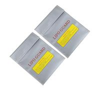 Tofficu Bolsa Ignífuga para Baterías Lipo 18x23 Cm Pequeña, Resistente al Calor y Explosiones, 2 Unidades, Organizador Seguro para Almacenamiento y Protección contra Incendios