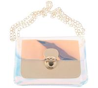 Tofficu Bolso Bandolera para Mujer Transparente de Gelatina Cadena Iridiscente Ajustable, Mini Tamaño Compacto y Diseño Ligero para Uso Diario y Eventos Casuales