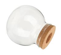 Tofficu Botella de Vidrio para Cultivo Hidropónico Detalles de Madera, Jarrón Redondo para Plantas, Decoración para Escritorio y Hogar