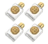 Tofficu Botellas de Agua de Vidrio y Aleación Doradas Diseño Portátil y Capacidad de 15ml, Pack de 4 Unidades para Actividades Diarias y Altares Estilo Elegante y Moderno