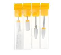 Tofficu Brocas de Cerámica para Uñas 4piezas para Eliminar Cutículas y Piel Muerta, Herramientas Profesionales para Pulido y Arte de Uñas en Amarillo