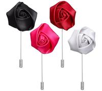 Tofficu Broche de Traje para Hombre 4 Piezas de Aleación Colores Surtidos Negro, Rojo Oscuro, Plateado y Rojo Rosado, Pin de Solapa para Moda Masculina, Accesorio Formal para Bodas