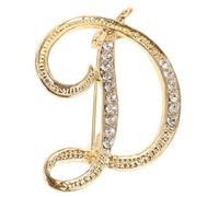 Tofficu Broche Inicial Letra D de Aleación para Mujer, Accesorio Creativo y Versátil, Diseño Gemas de Imitación, Broche para Traje, Sombrero y Mochila, Pin Decorativo de Bisutería